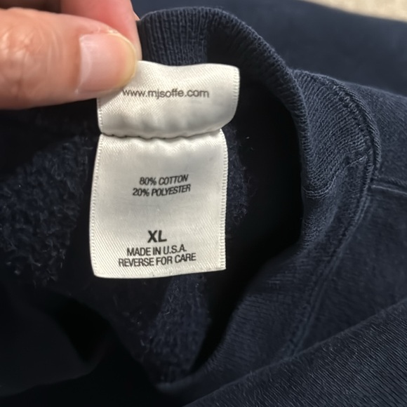 Syracuse University M.J. Soffe Crew Sweatshirt Navy Orange Spellout Midweight-XL - Picture 9 of 10